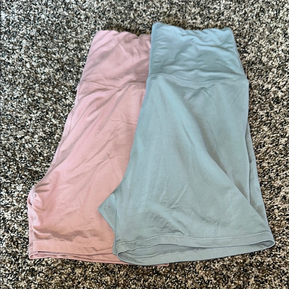 Pink and Blue Biker Short Set